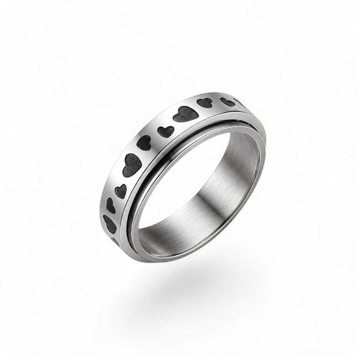 Herz drehring aus edelstahl - herz,
