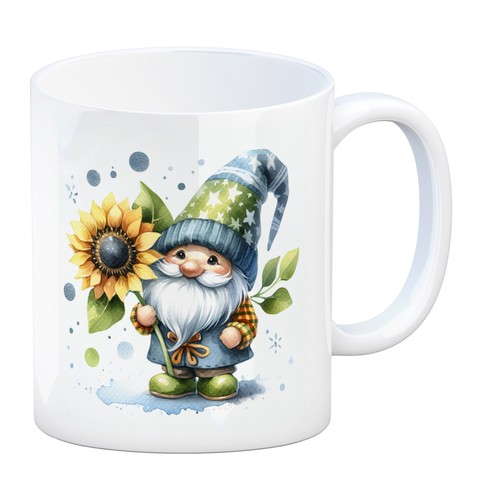 Gartenzwerg mit sonnenblume - gartenzwerg,