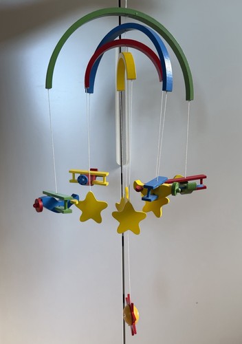 Holz baby mobile regenbogen - holz, baby-mobile