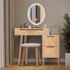 Schminktisch Frisiertisch Kosmetiktisch mit Hocker LED Beleuchtung Spiegel DE