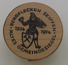 Seiffen Erzgebirge - Bergmann + 2 kl. Spanbäume in Spanschachtel