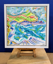 CAPE CORNWALL KENIDJACK VALLEY MEERESLANDSCHAFT ACRYL ORIGINAL NIGEL WASSER GERAHMT