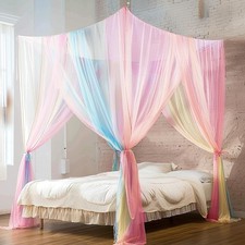 Moskitonetz Bett Regenbogen
