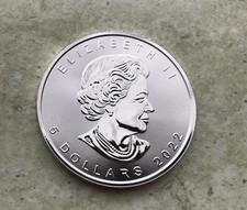 1 Oz Unze 9999 Maple Leaf 2022 von Goldsilbershop 5$ Silbermünze Canada RCM