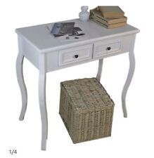 konsolentisch in weiß/holz mit zwei schubladen