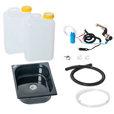 12V Camping Bausatz Waschbecken schwarz 325x265x100mm 19 Liter T4 T5 T6 Transit