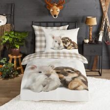 Flanell Bettwäsche Hase und Hund Traumschlaf