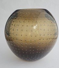 WMF Perlora Globe Vase – Designed by Walter Dexel, Smoky Brown, Height 19 cm
