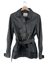 ICHI Damen Lederjacke Schwarz