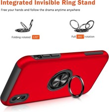 KRAFTCARE Schutzhülle kompatibel mit iPhone X/XS mit Ständerring [B-Ware]