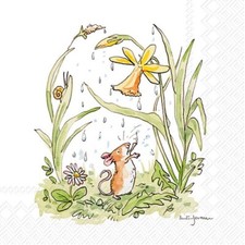 20 Servietten April Shower Maus fühlt Regentropfen Narzisse Blumen Kinder 33x33