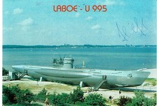 Hans-Georg Hess  Originalsignierung auf Karte von U 995, war Kommandant vom Boot