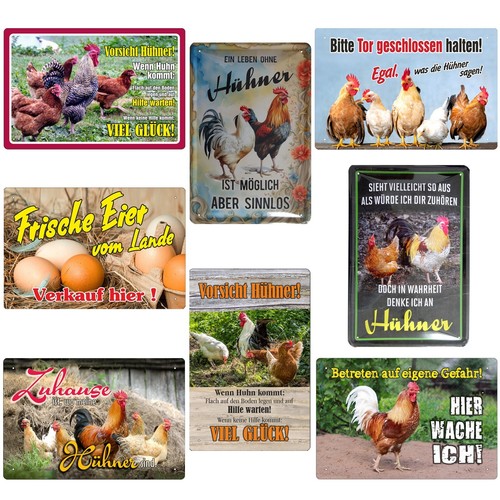 Blechschild hühner geschenk - blechschild,