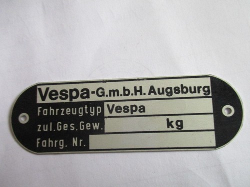 Typenschild plate data - id-plate,