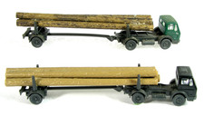 Fahrzeuge 2 MB Langholztransporter grün schwarz  WIKING 90939N Worldw shipm 9,90