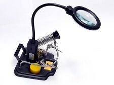 Helping Hands mit 90mm-Lupe (3x) mit LED-Beleuchtung (16x),Schwanenhals, NEU