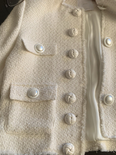 Mng damen tweed jacke weiß - damen,