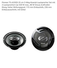 Pioneer TS-A25031 25 cm