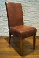 Braunes Echtleder Stuhl glanz