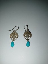 Pilgrim Vintage Ohrringe Silber Türkis Stein guter gebrauchter Zustand