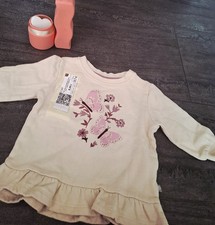 Babykleidung, Pulli-Kleid 74, Liegelind, Schmetterlinge