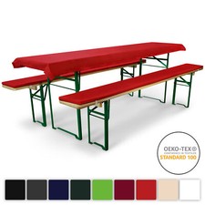 Tischdecke 70cm Sitzpolster Auflage Hussen Set Bierzeltgarnitur Bierbankauflage