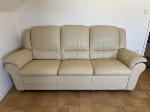 Sitzer ledersofa beige aus - 3-sitzer,
