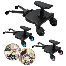 Buggy Board Kinderwagen mit Sitz 360° Zweirad Design Trittbrett Kiddy Hilfspedal