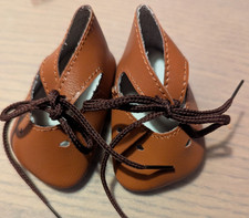 Puppenschuhe v. Sturm, 7,5 cm lang -4 cm breit, braun für 54 mm gr. Füße