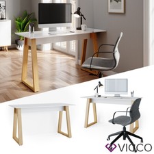 Schreibtisch Nautica Computer Bürotisch PC Arbeitszimmer weiß Eiche Skandi VICCO