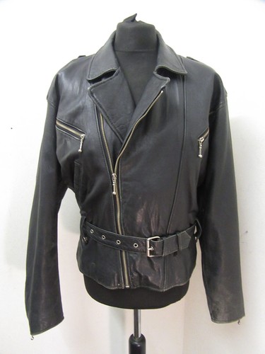 Vintage leder motorrad jacke - leder,