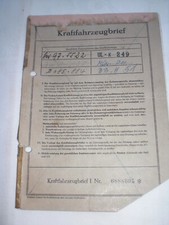 Pappbrief-KFZBrief MERCEDES-OLDTIMER-PONTON 180 D Bj.54 Nr.6888605 AWNr-Rar+Selt