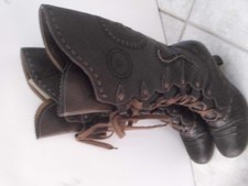 Cowboystiefel bestickt vorne zum Binden an der Seite ein Reißverschluß größe 38