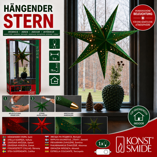 Konstsmide hängender stern - konstsmide,