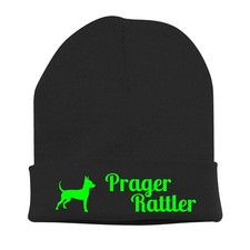 Beanie Strickmütze Mütze Stickmotiv PRAGER RATTLER Hunde Siviwonder