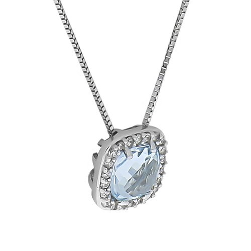 Collier 375 weißgold topas - collier,