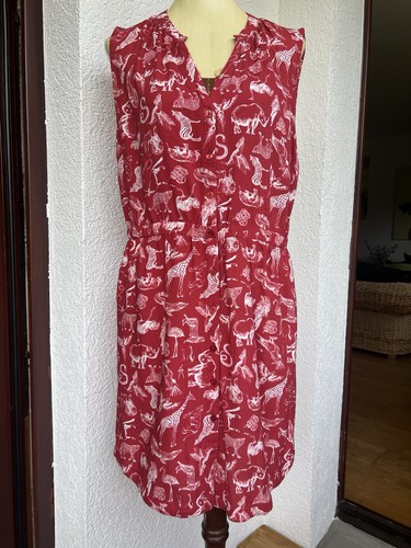 Neu kleid l rot tiere - gr.,