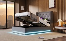 Polsterbett 90x200 cm Grau