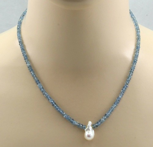 Aquamarin kette facettierte - aquamarin,