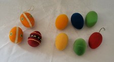9 Ostereier Samt überzogen Borte alt Osterdeko Vintage 60er