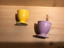 Dibbern Solid Color zwei Eierbecher im TOP Zustand Gelb (Sonnengelb) und Flieder