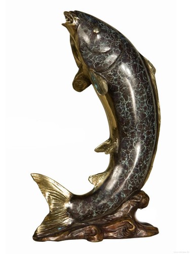 Bronzefigur koi karpfen - karpfen, teich