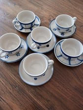 Espresso Tassen Set 6tlg., Keramik, blauweiß, unterschiedliches Design