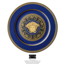 Versace Rosenthal - Medusa Blau - Gericht Tischkarte CM 30 - Einzelhändler