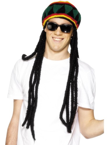 Rasta mütze mit dreadlocks - rasta-mütze,