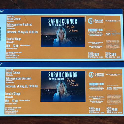 Sarah connor tickets - connor,