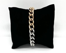 Modeschmuck Armband, Bicolor, Vergoldet, Panzer, 21 cm lang, 10 mm breit, GMK