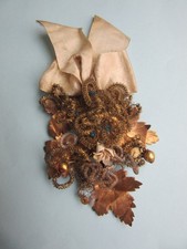 antiker Christbaumschmuck Bouquet aus Tinsel leohnischem Draht Pappe-Blättern