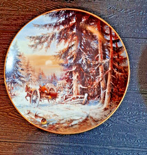 6 Bradex Sammelteller Malerische Winterlandschaft, L.E., Seltmann Vohenstrauß
