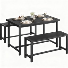 3Tlg Esstisch mit 2 banken